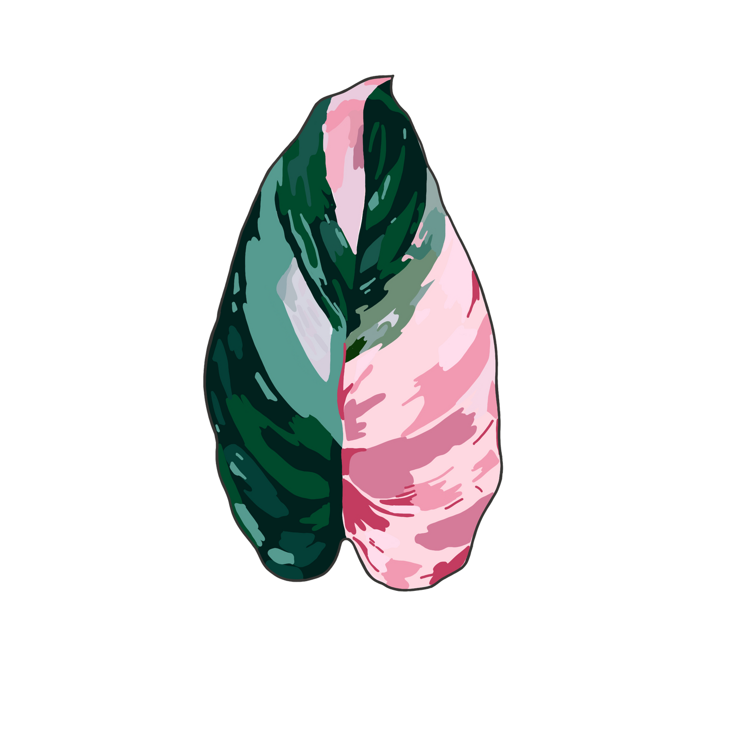 pink princess philodendron enamel pin