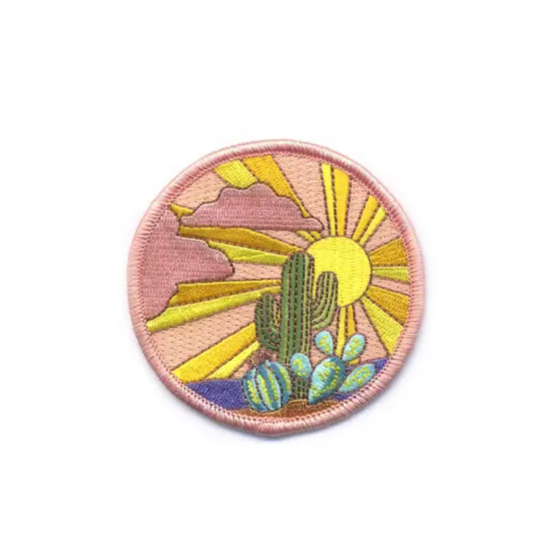 cactus sunset embroidered patch