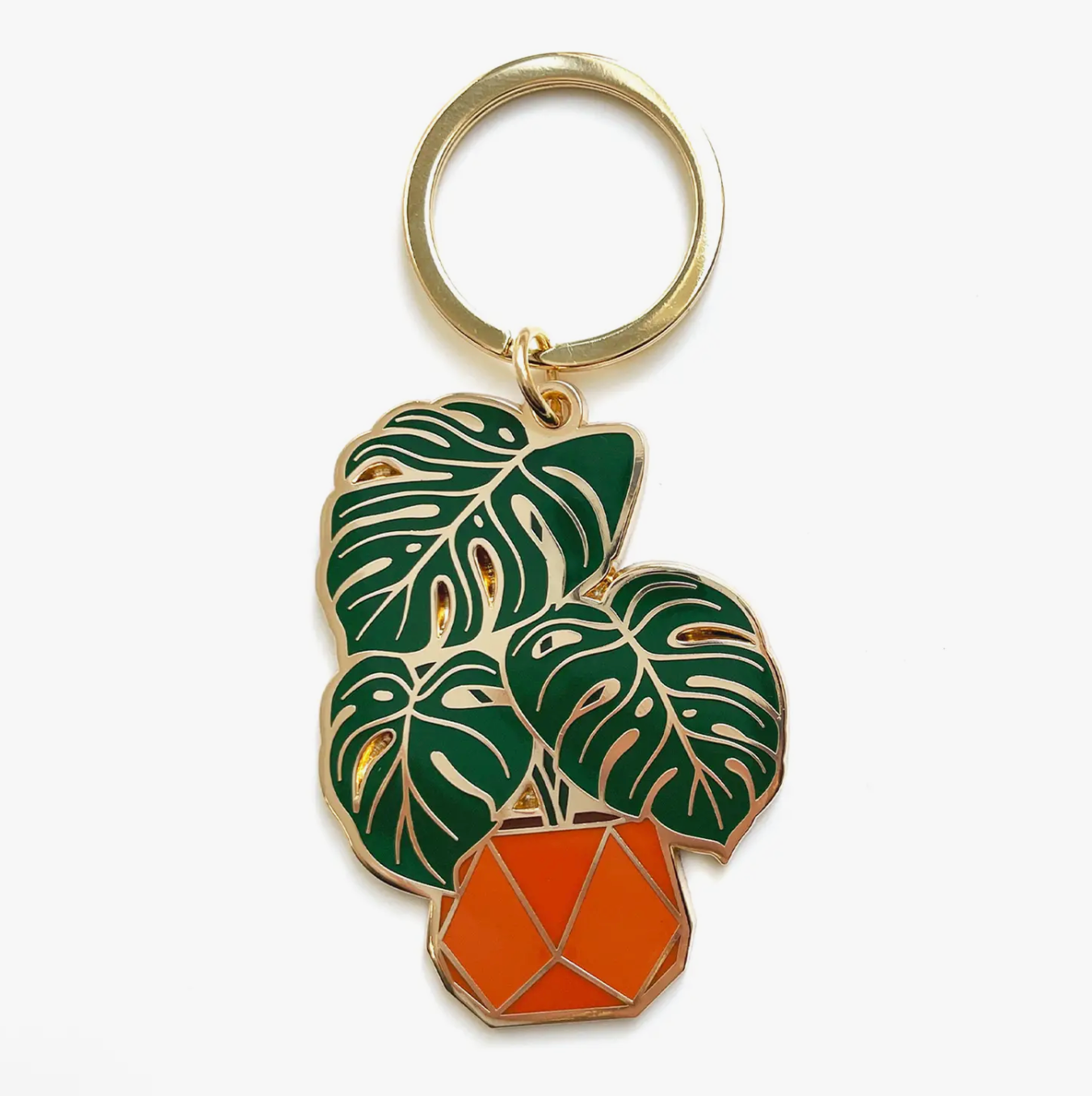 monstera keychain