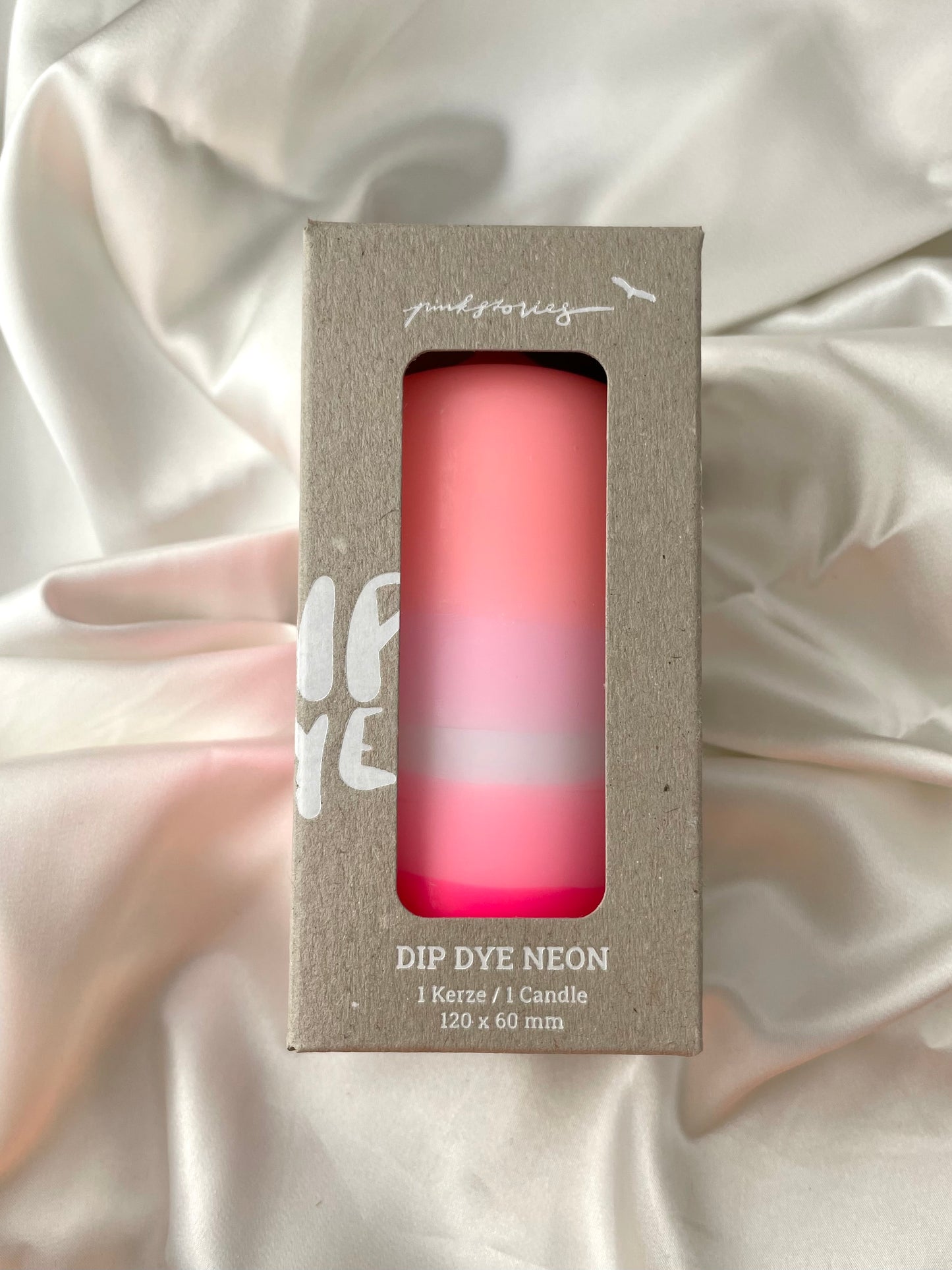 dip dyed neon pillar candle