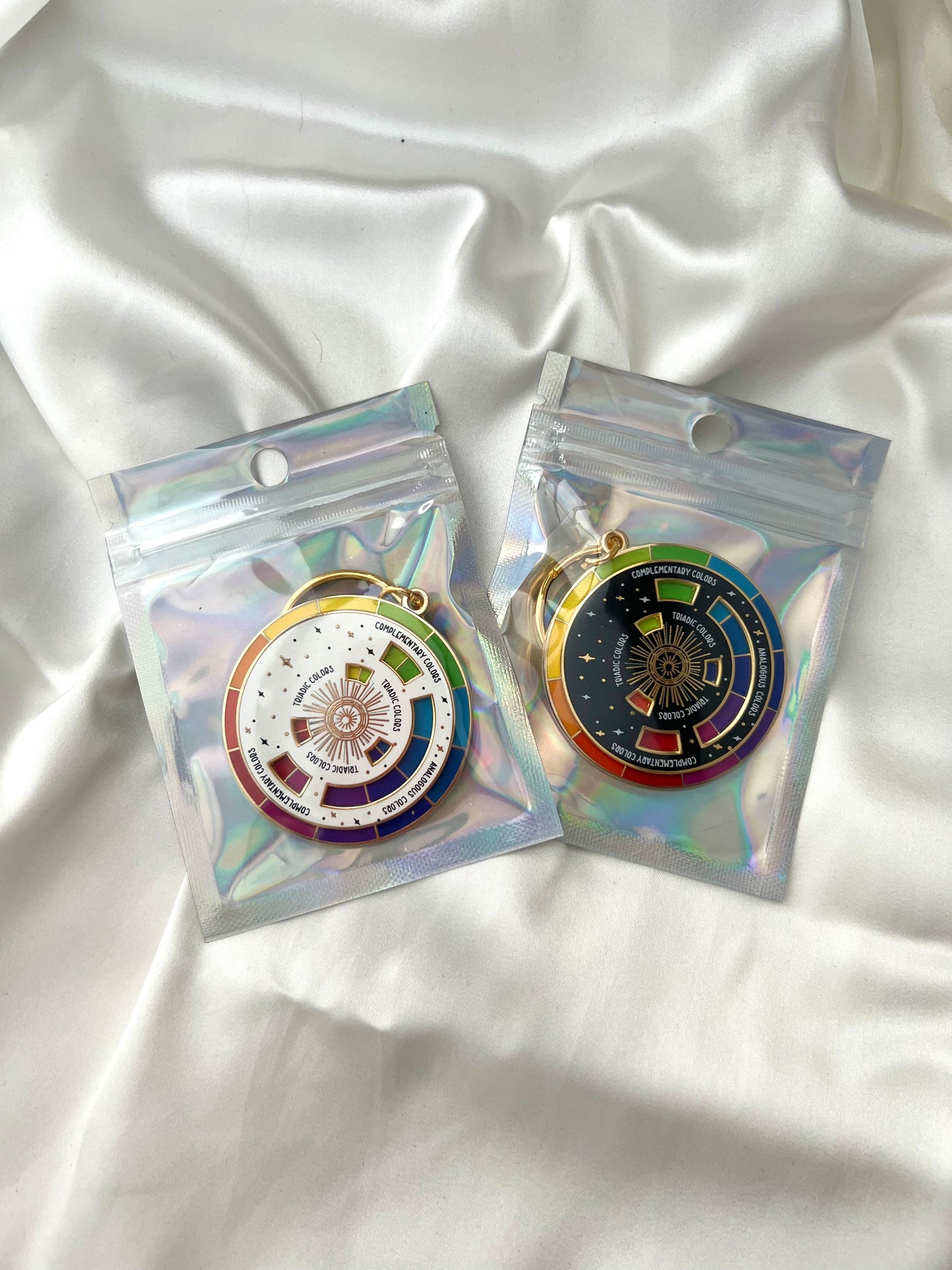 color wheel interactive enamel keychain