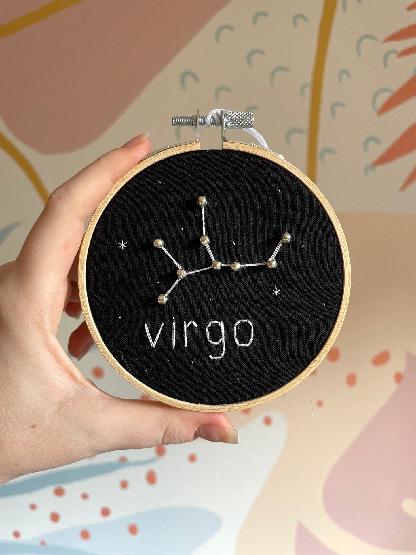 embroidered zodiac constellation hoops