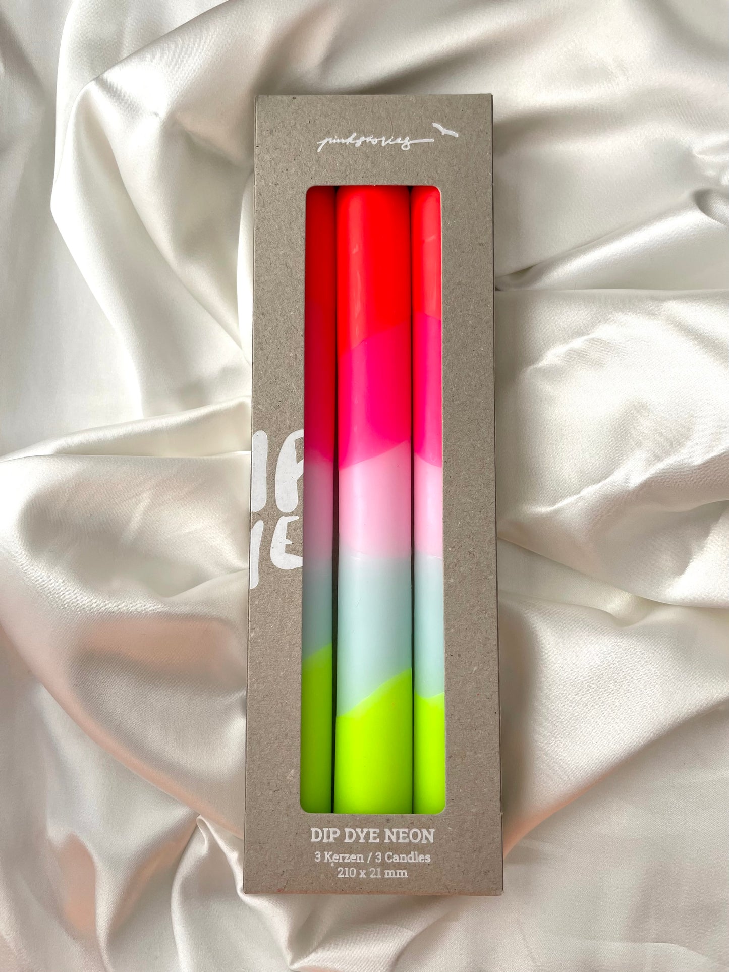dip dyed neon taper candles