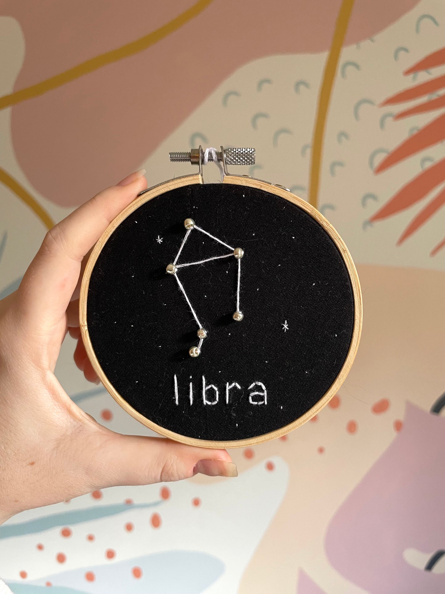 embroidered zodiac constellation hoops