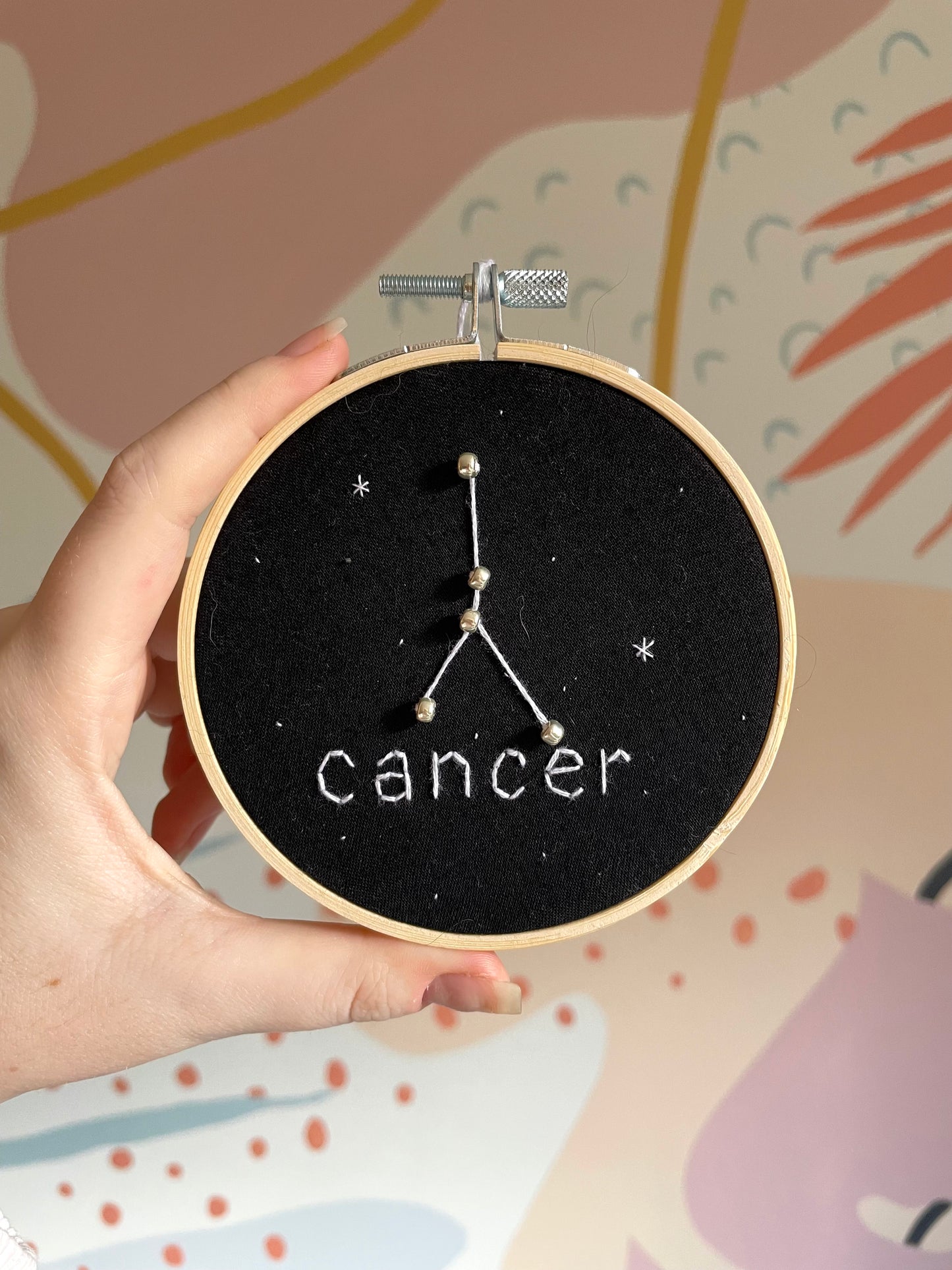 embroidered zodiac constellation hoops