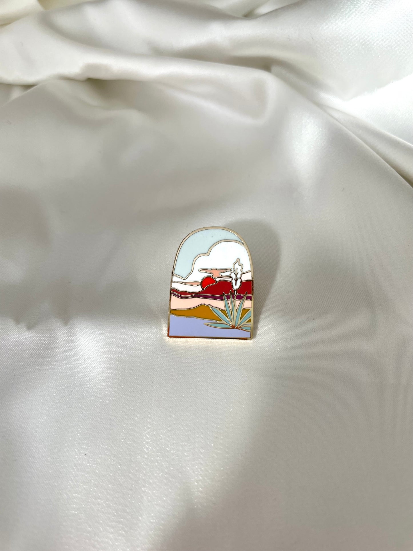 agave sunset enamel pin