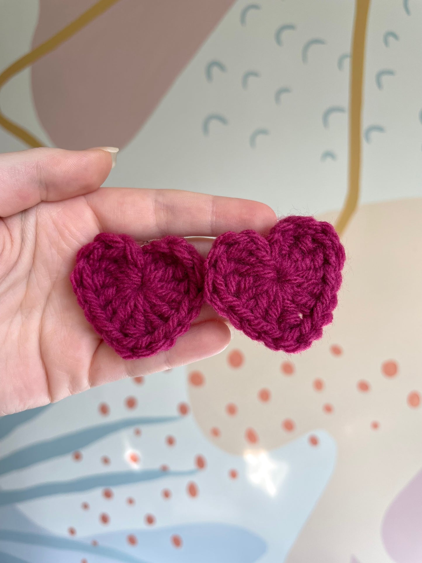 crochet heart earrings