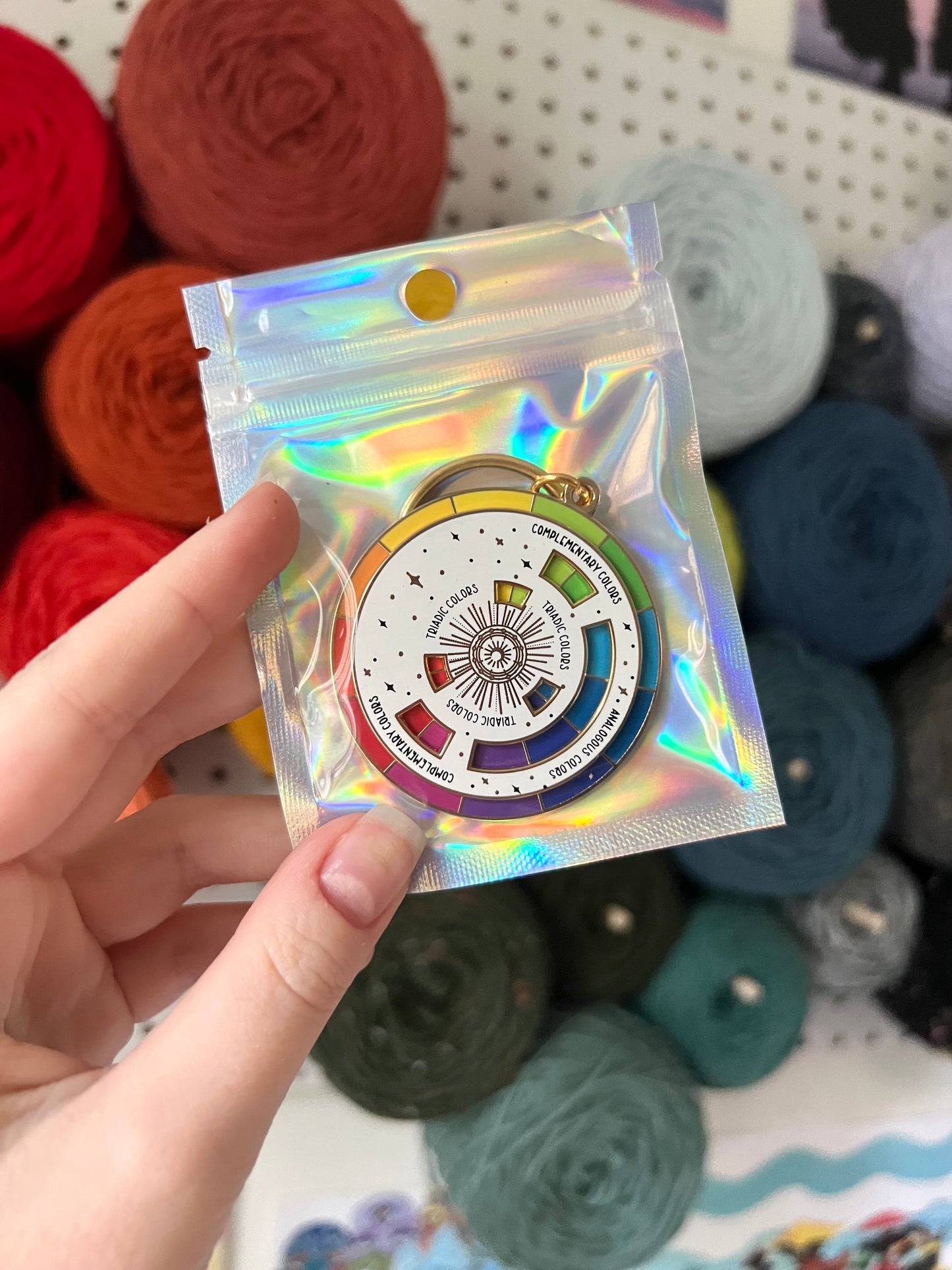 color wheel interactive enamel keychain