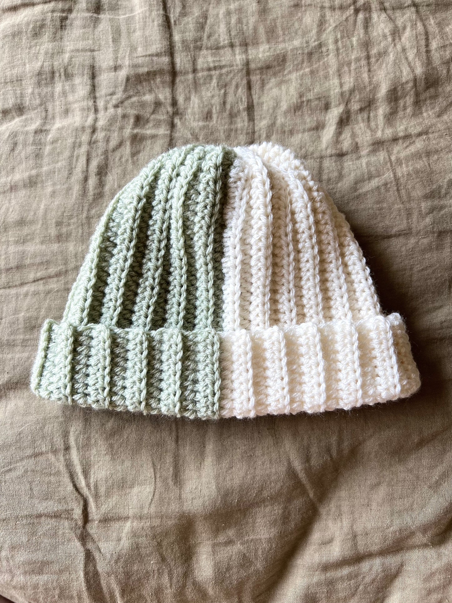 split color beanie