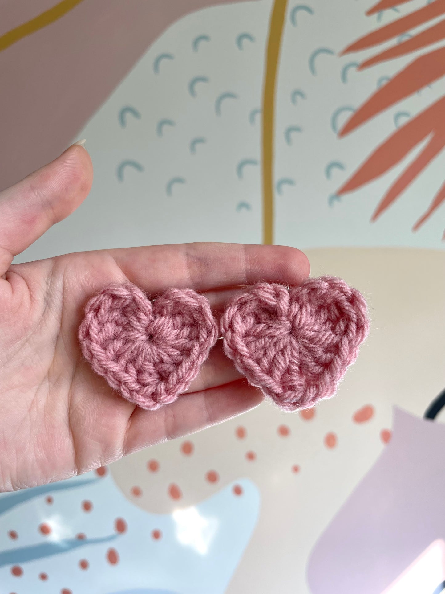 crochet heart earrings