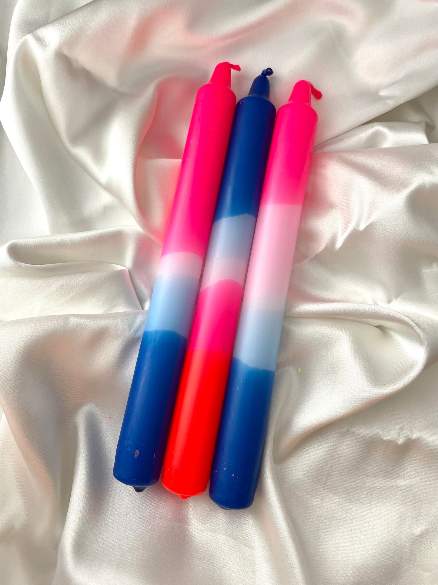 dip dyed neon taper candles
