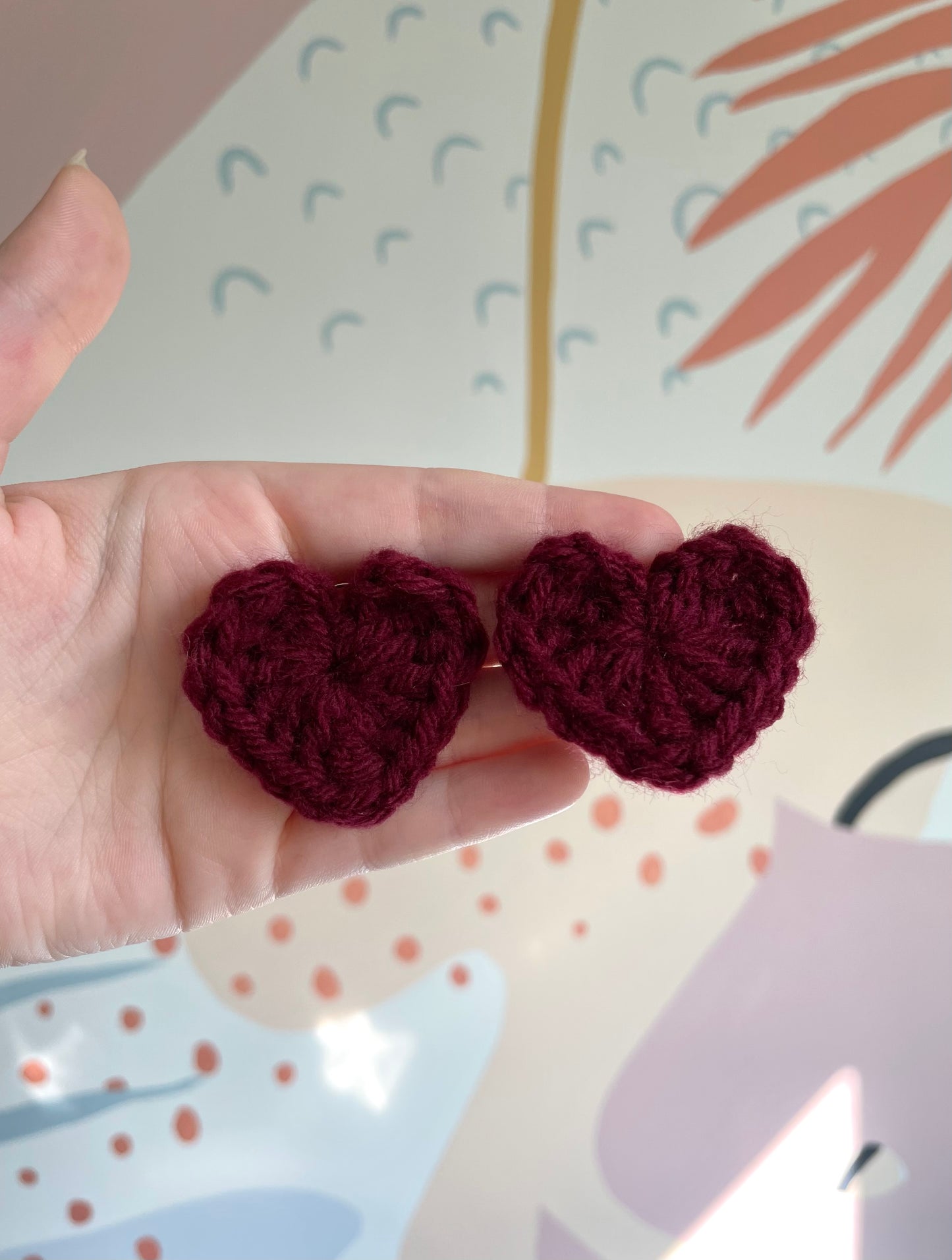 crochet heart earrings