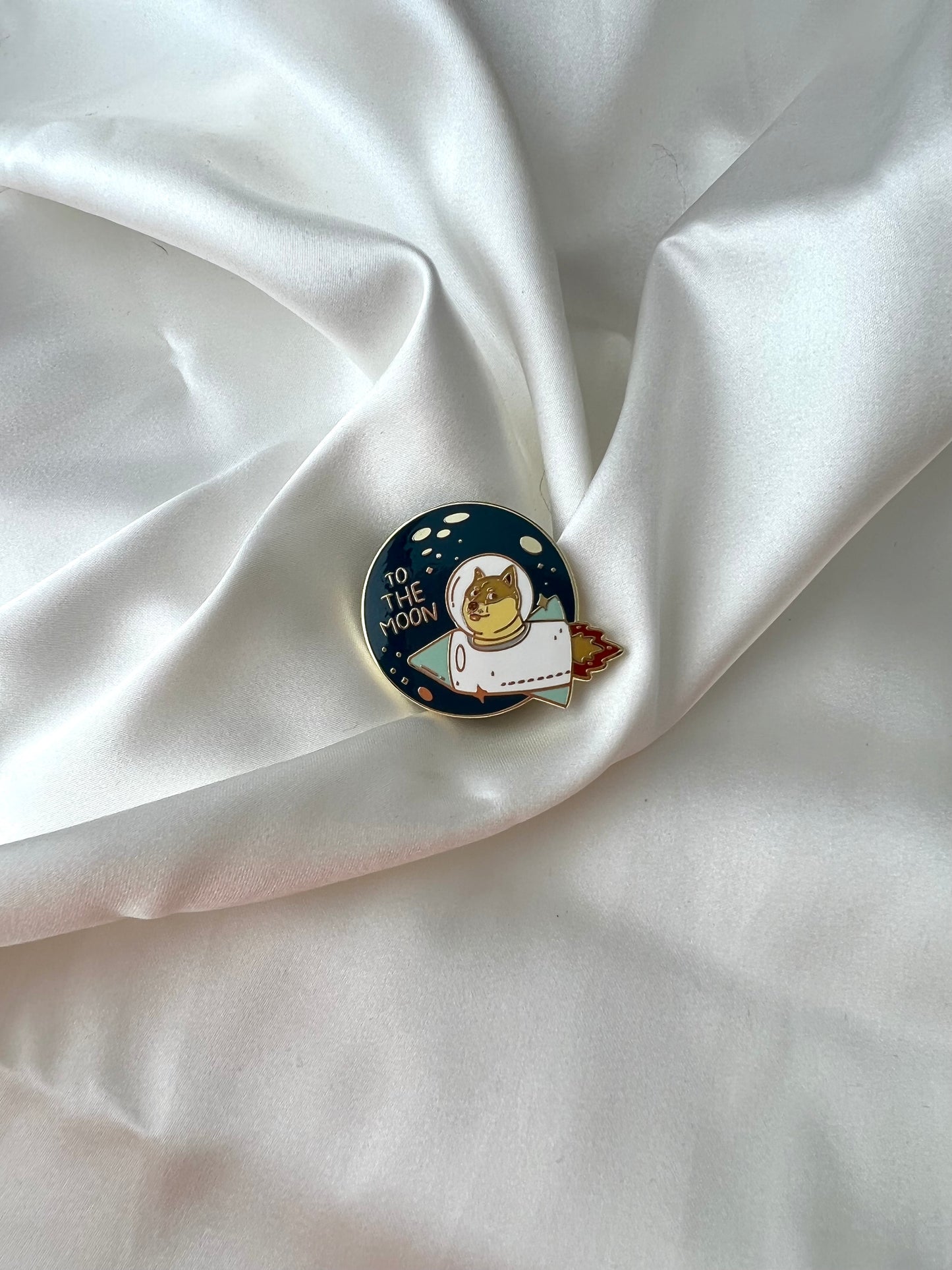 to the moon enamel pin