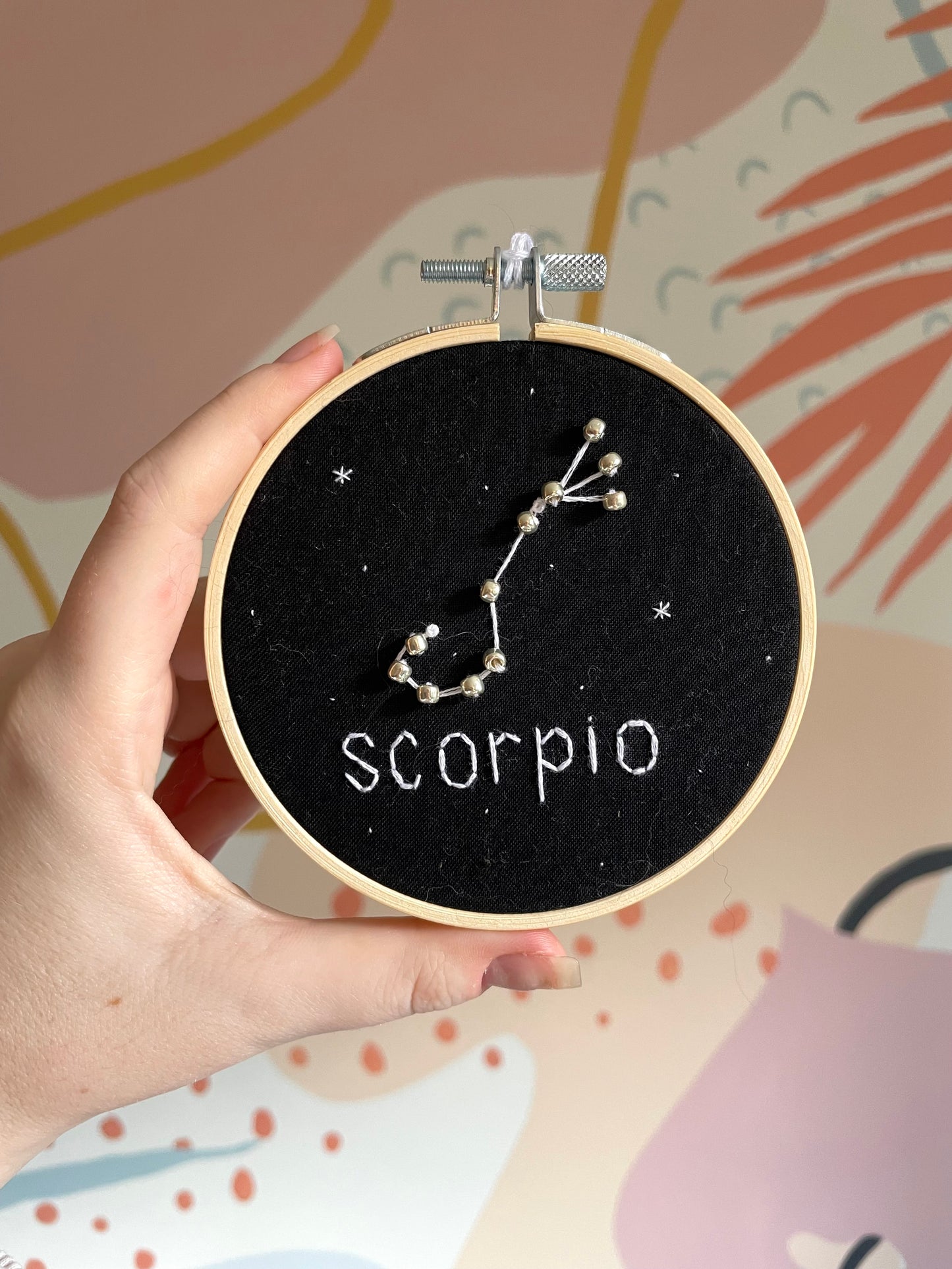 embroidered zodiac constellation hoops