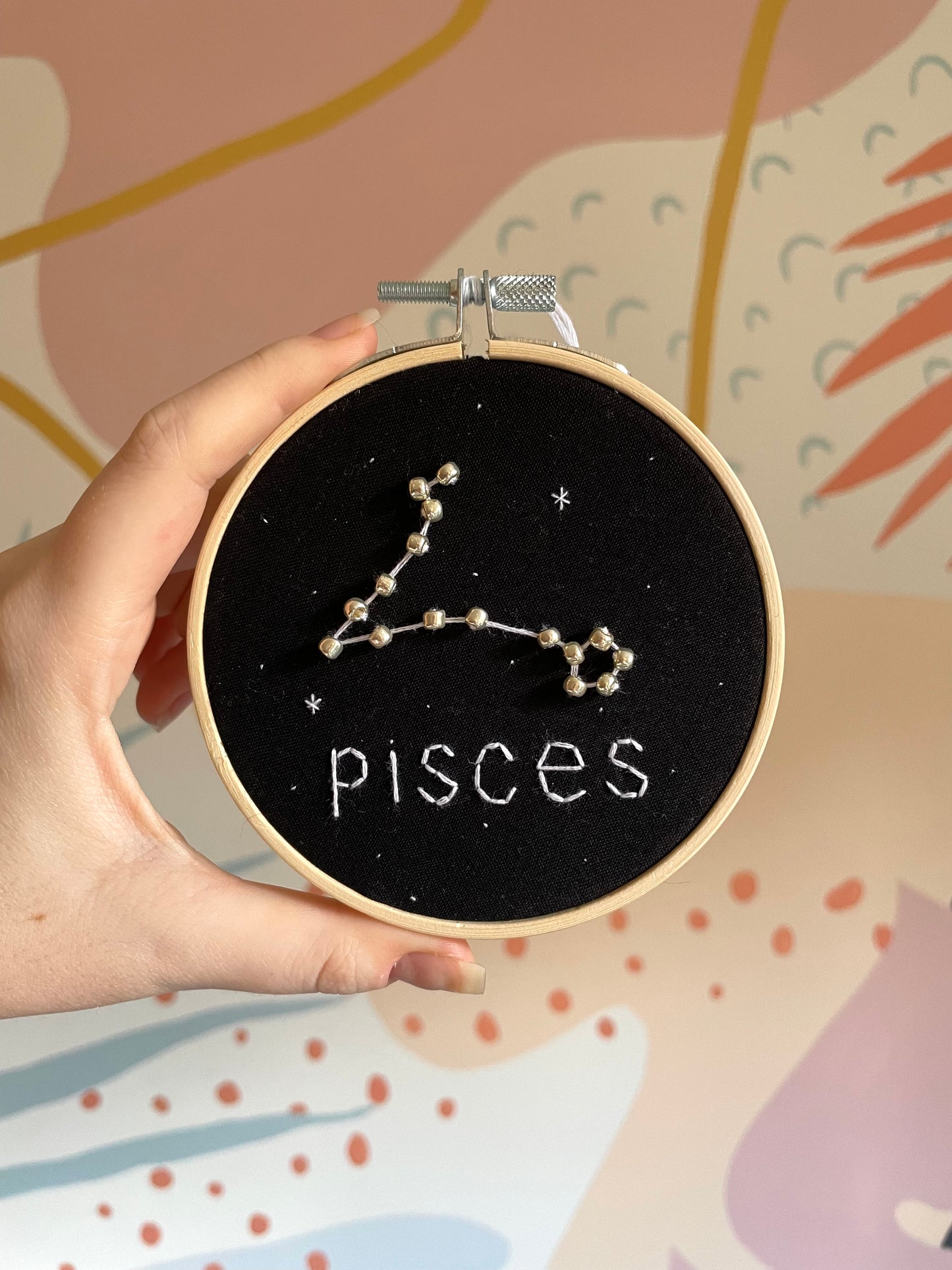 embroidered zodiac constellation hoops