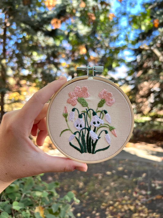 birth month embroidery wall hanging