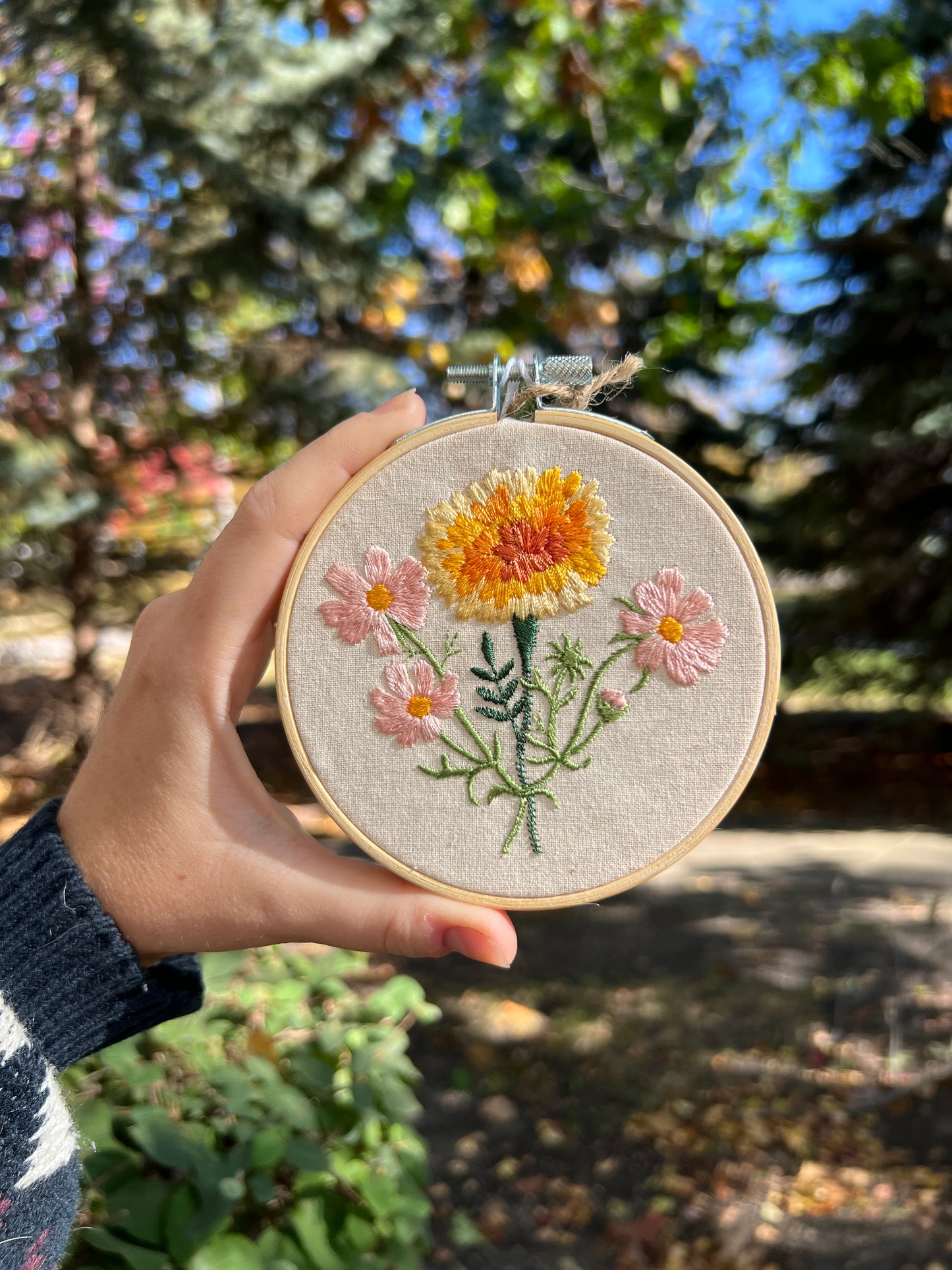 birth month embroidery wall hanging