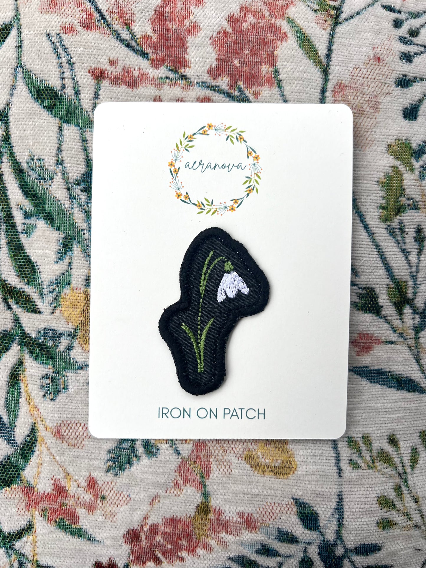 snowdrop upcycled jean patch