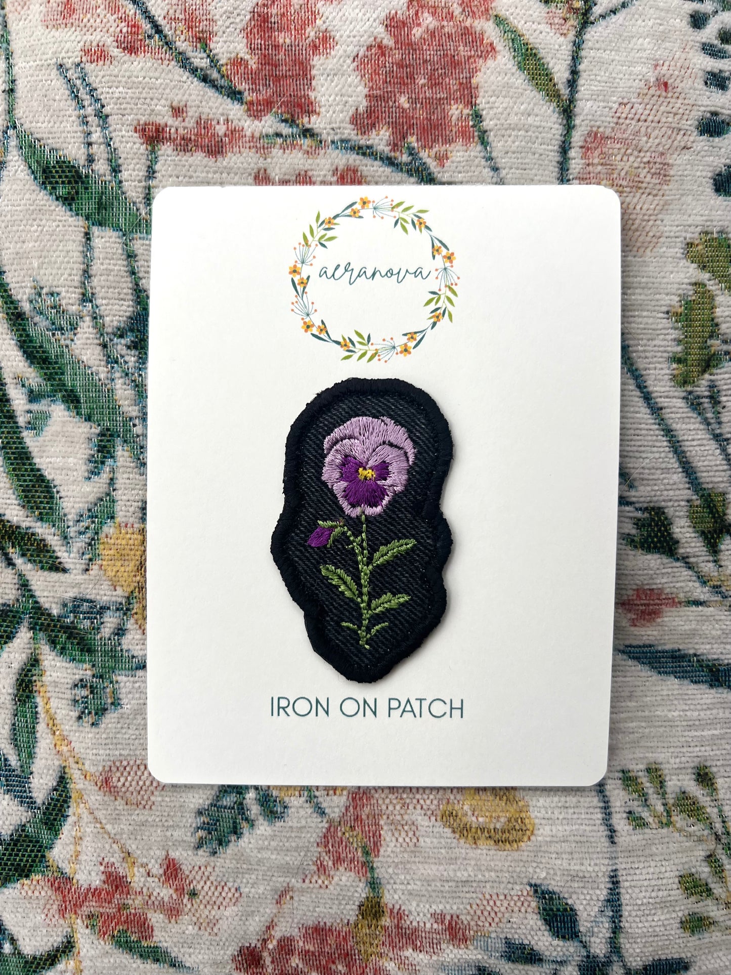 pansy upcycled jean patch