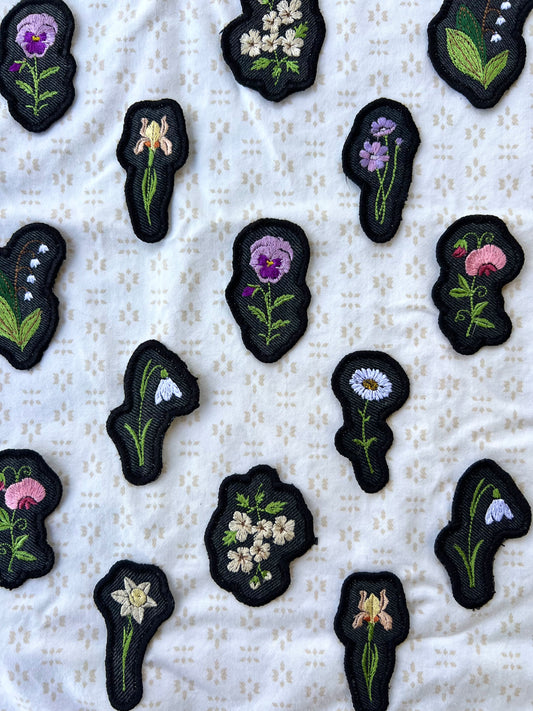 sweet pea upcycled jean patch
