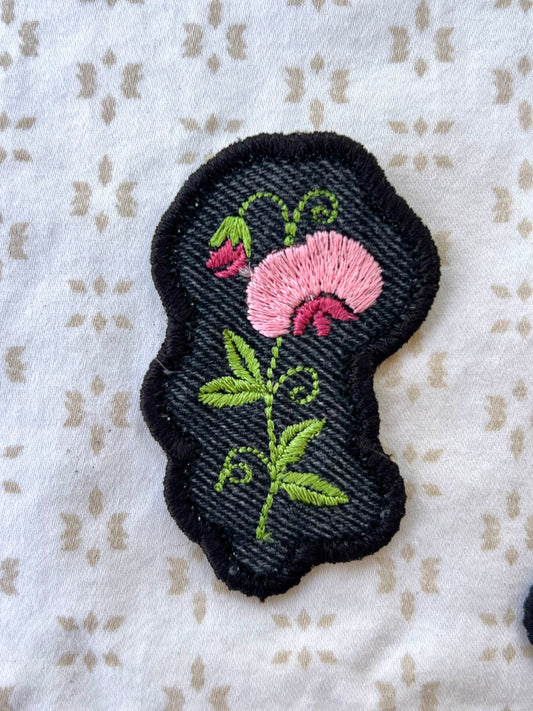 sweet pea upcycled jean patch