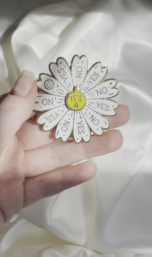 fortune telling daisy enamel pin