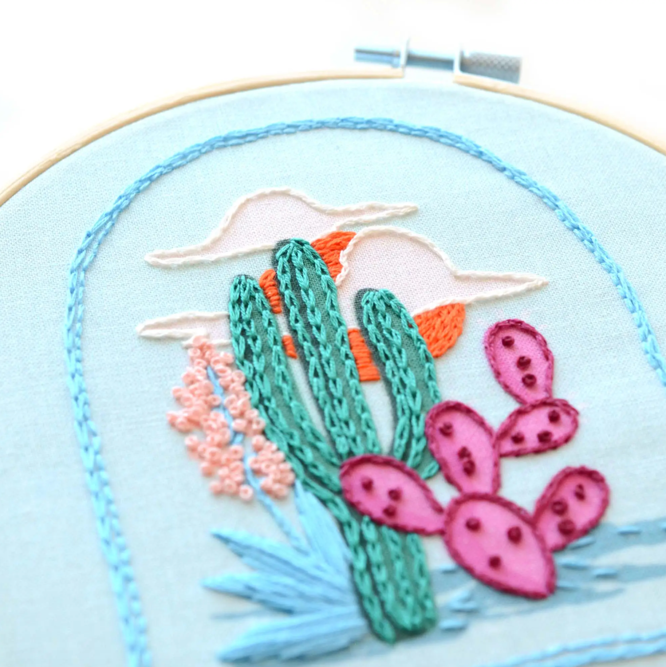 cactus embroidery patch kit