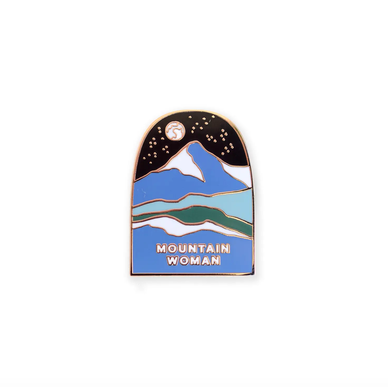 mountain woman enamel pin