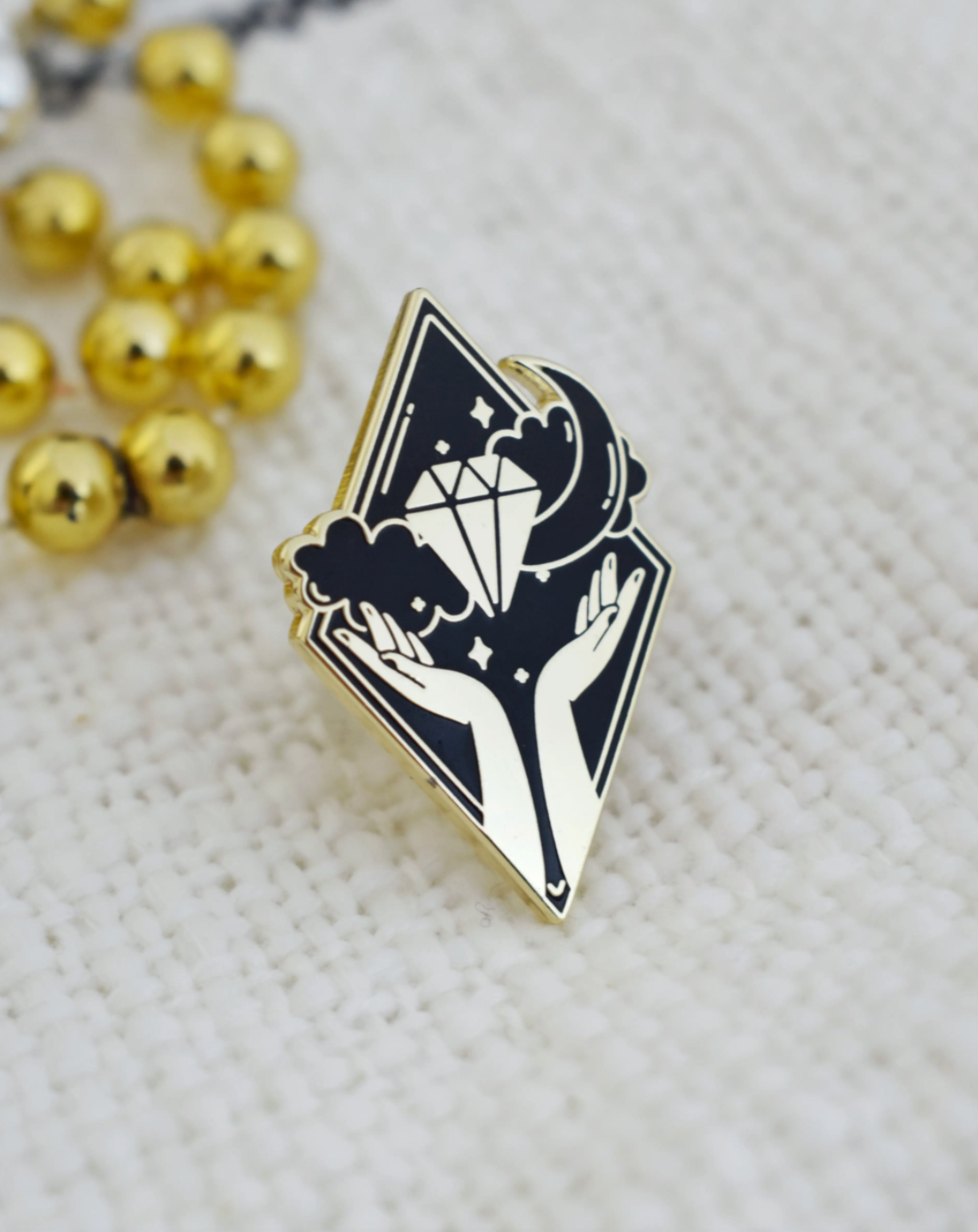 diamond hands enamel pin