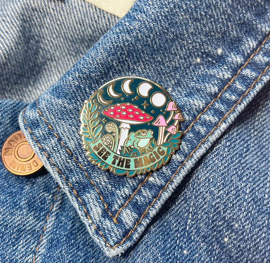 see the magic enamel pin