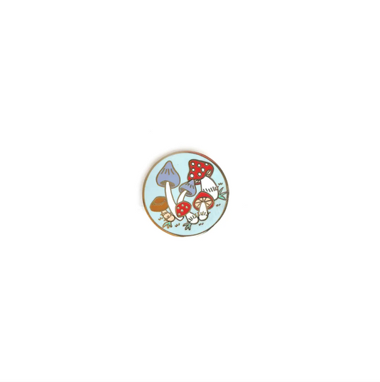 mushrooms enamel pin