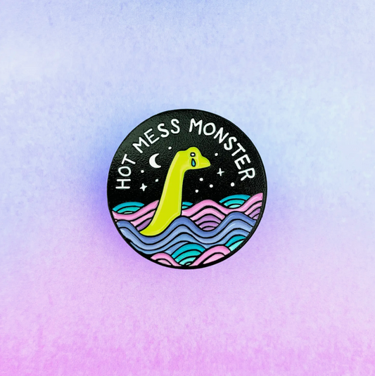 hot mess monster enamel pin