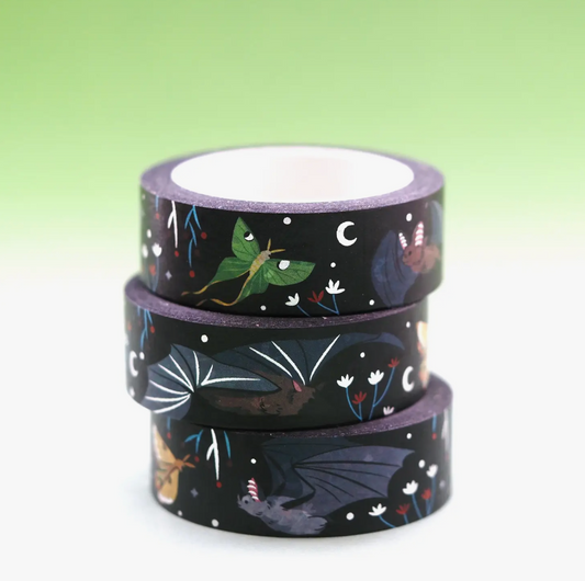 bats and moths washi tape