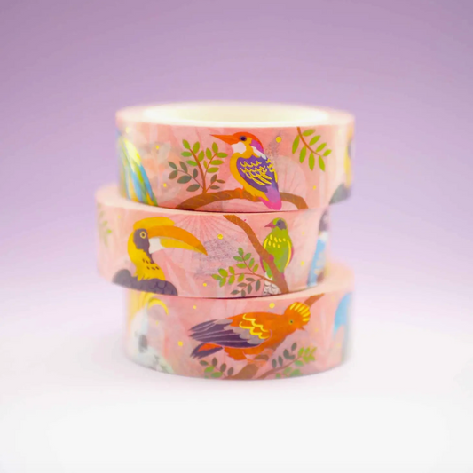 tropical birds washi tape