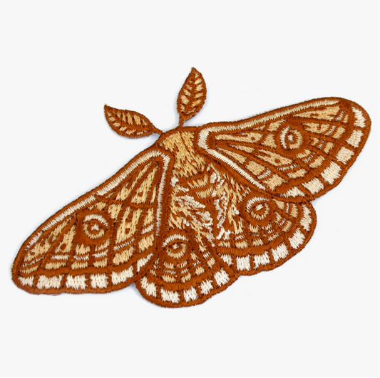 emperor moth embroidered patch