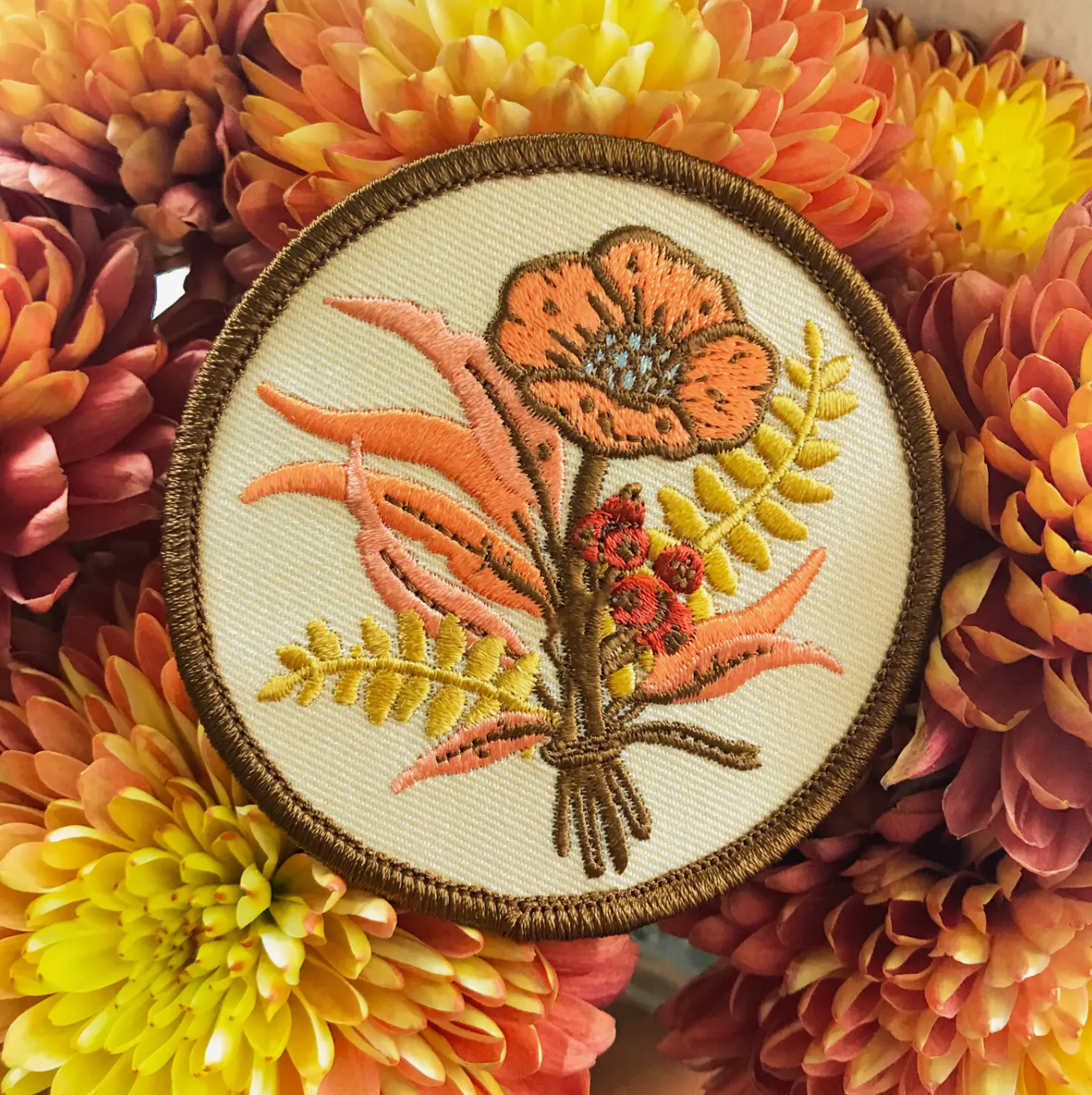 floral embroidered patch
