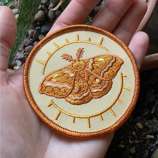 io moth embroidered patch