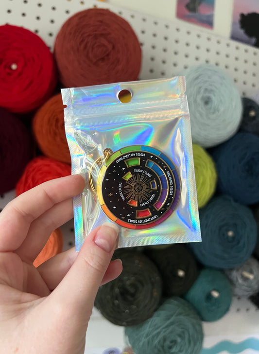 color wheel interactive enamel keychain