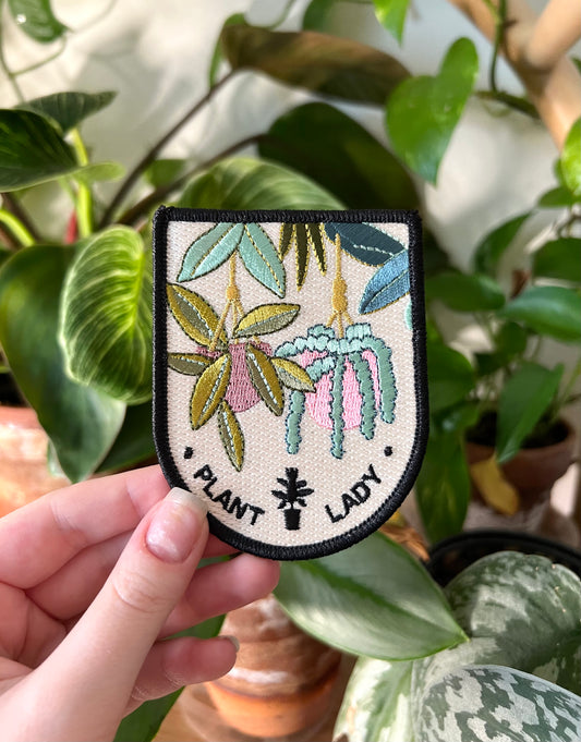 plant lady embroidered patch