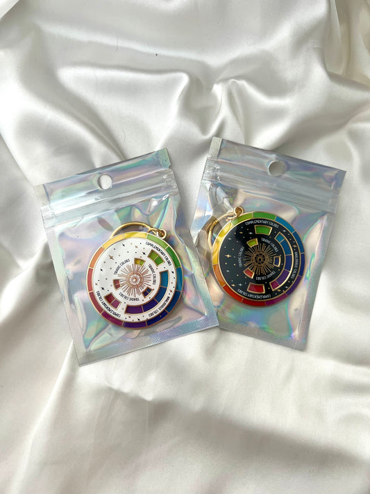 color wheel interactive enamel keychain