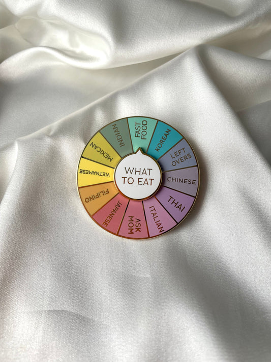 what to eat interactive enamel pin