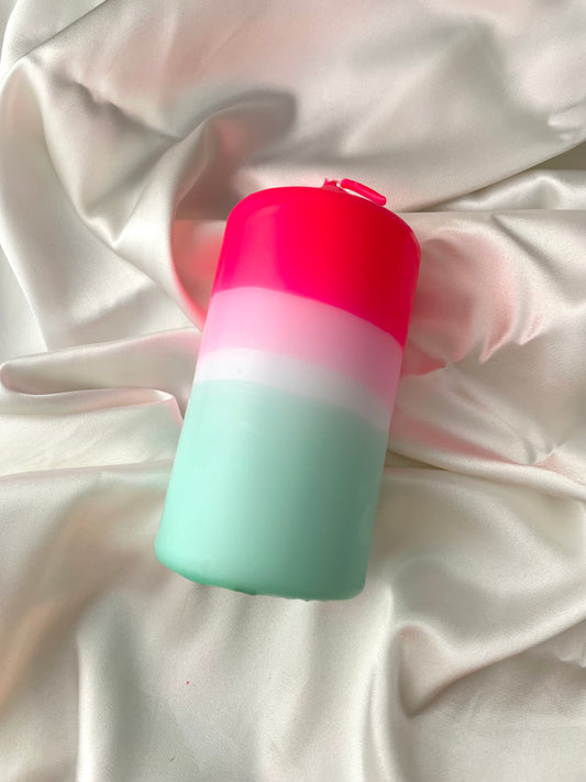 dip dyed neon pillar candle