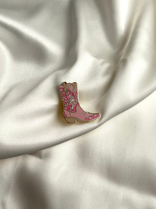 cowgirl boot enamel pin
