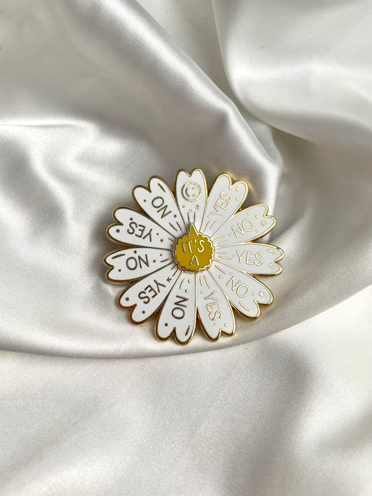 fortune telling daisy enamel pin