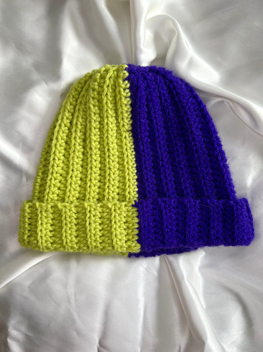 split color beanie