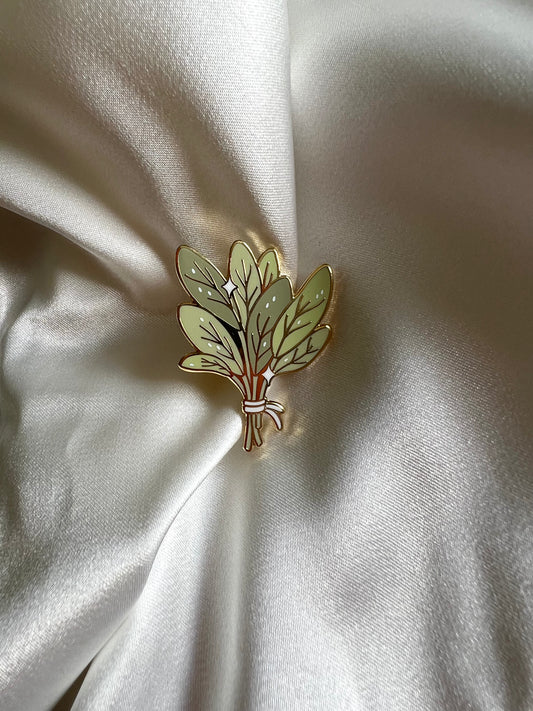 bundle of sage enamel pin