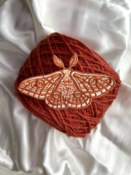 emperor moth embroidered patch