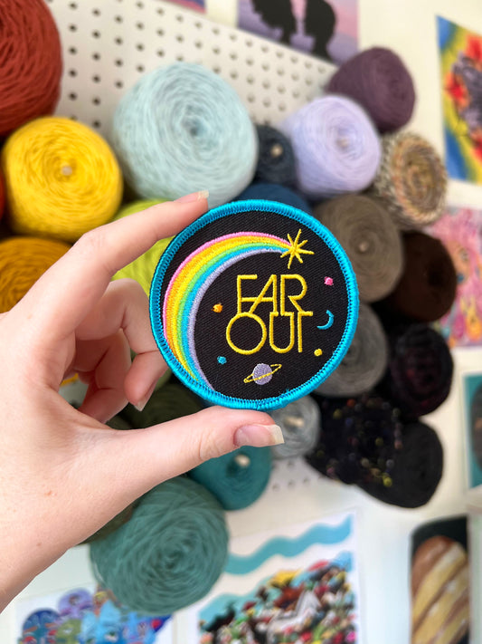 far out embroidered patch