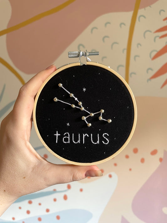 embroidered zodiac constellation hoops