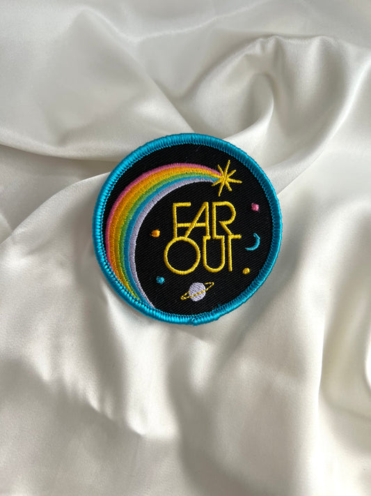 far out embroidered patch